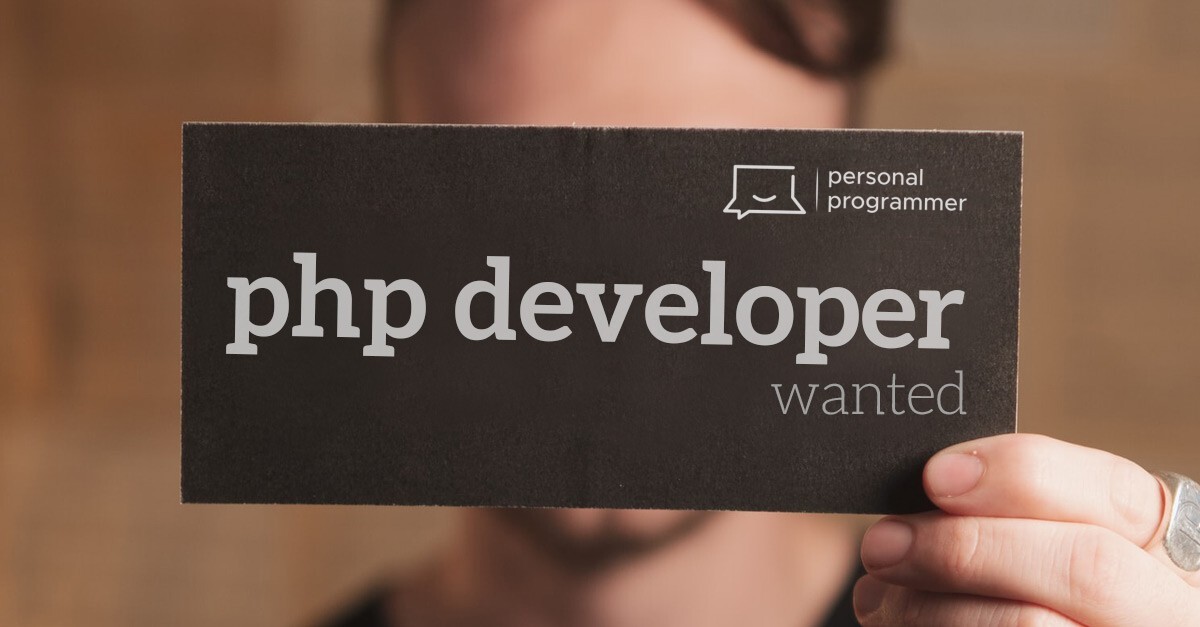 PHP developer web banner showing position